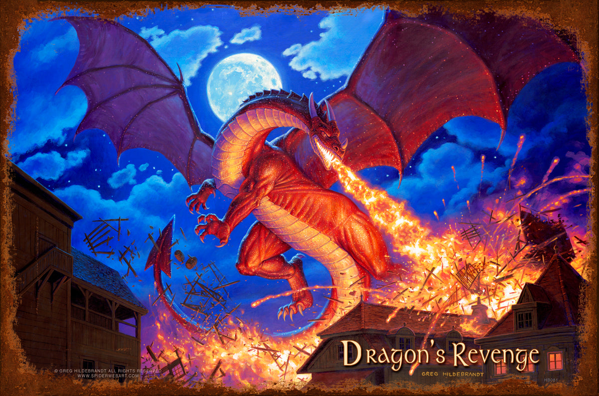 HB081 - Dragons Revenge 18x12 by artist Greg Hildebrandt