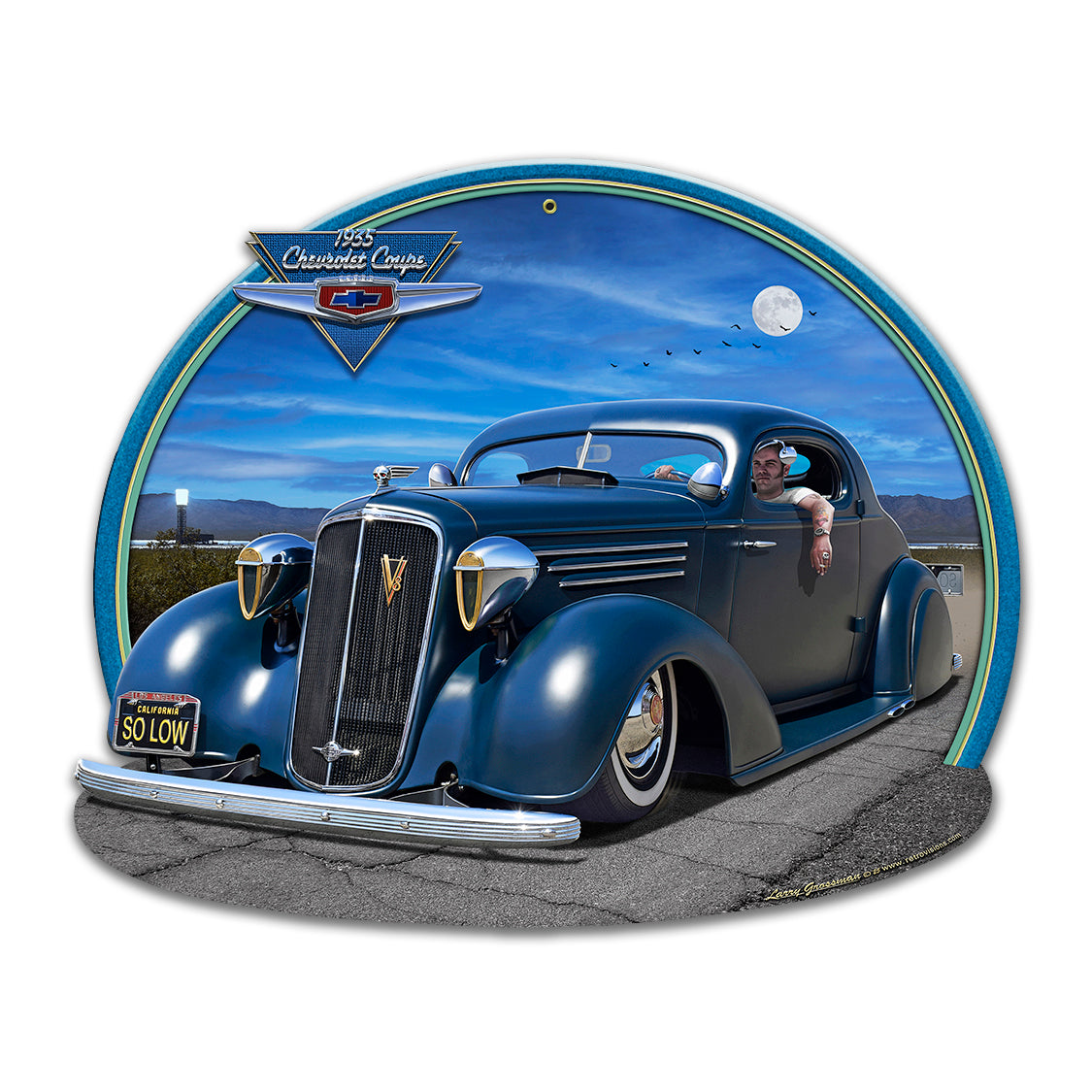 LGC816 - 1935 Chevy Coupe Kustom Available In Three Sizes by artist Larry Grossman