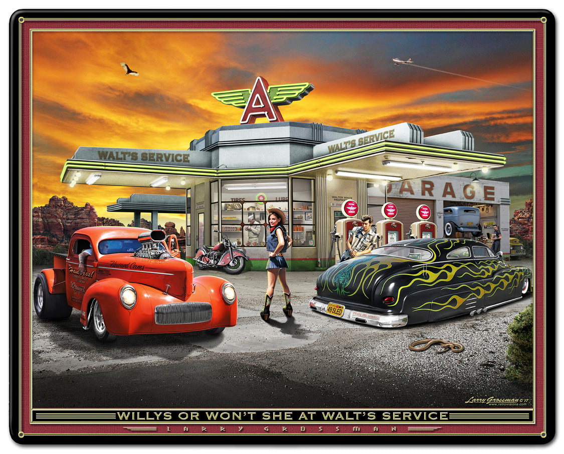 LGC843 - Willys or Wont She - 2 Sizes Available - by artist Larry Grossman