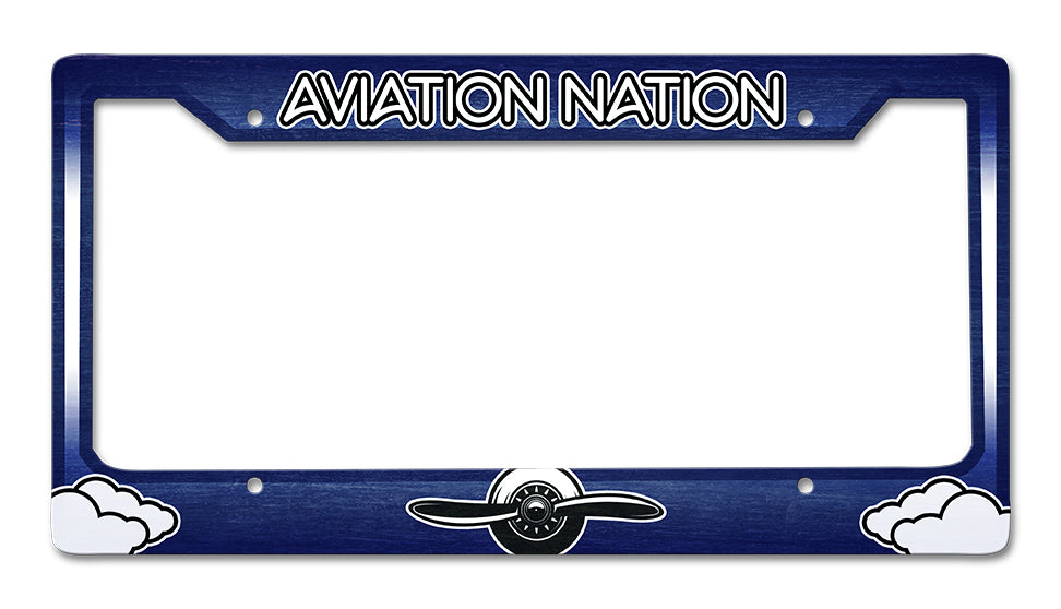 LPF023 - Aviation Nation License Plate Frame Vintage Sign