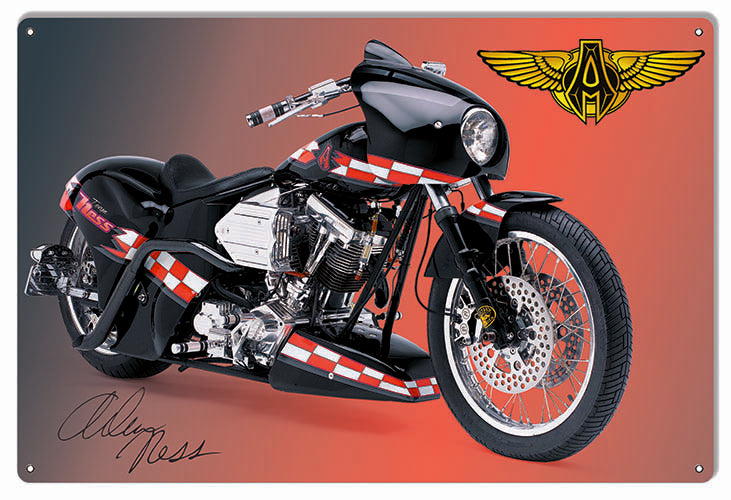 Custom Made Arlen Ness Black With Red And White Checkers Motorcycle RG6767