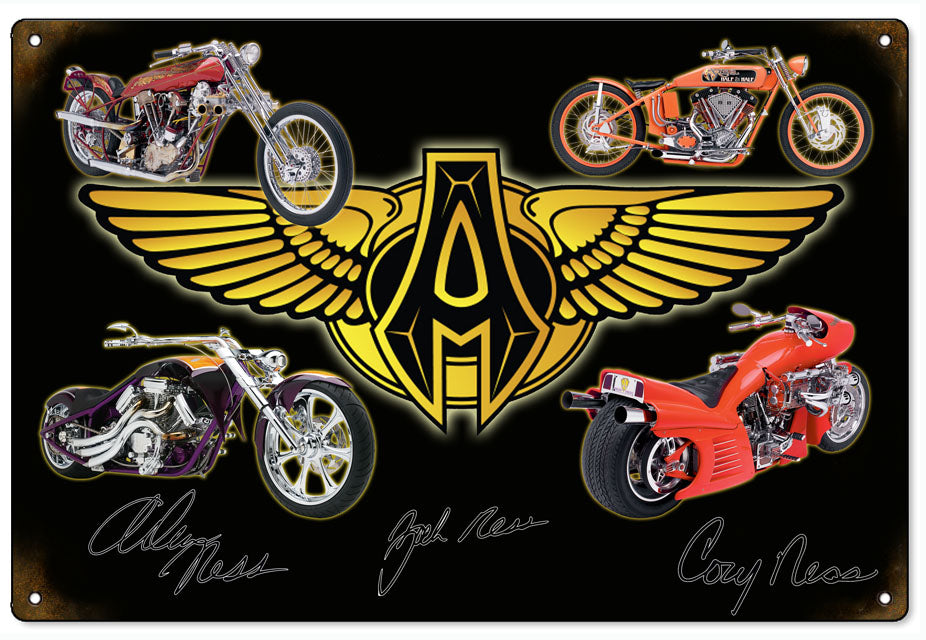 Custom Made Arlen Ness 3 Generations Motorcycle Sign RG6769