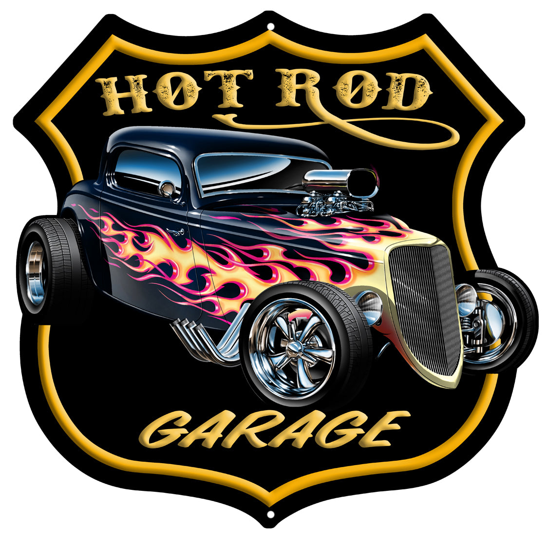 RVG5721S - Hot Rod Garage 33 Coupe 16x16 Metal Sign