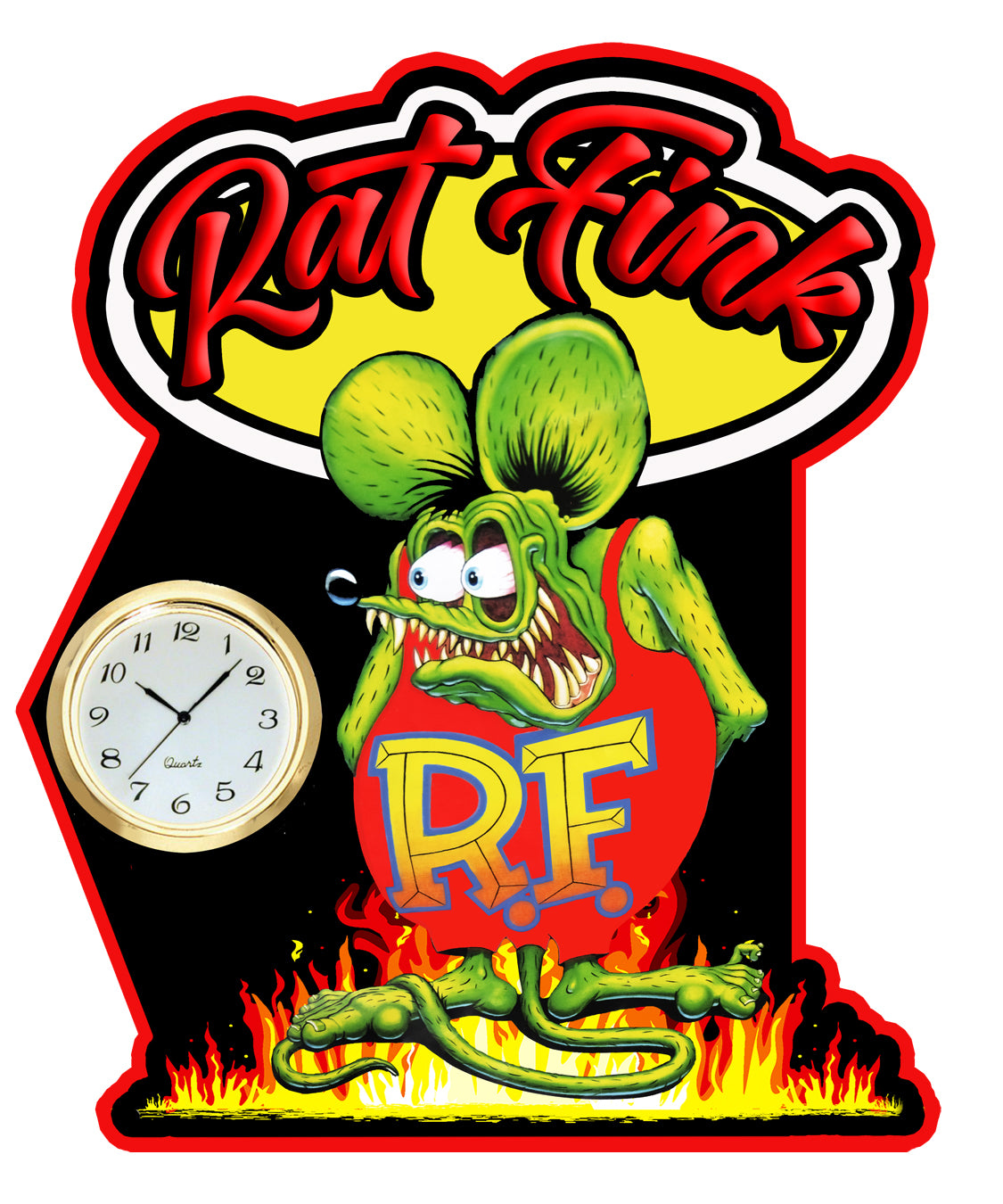 Rat Fink Clock- RVG5739 - 9x11 Metal Sign