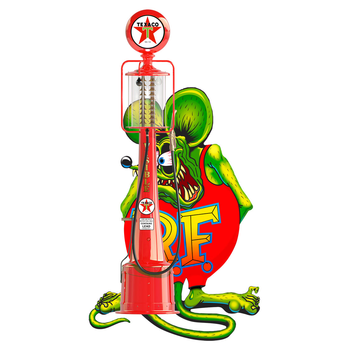 Rat Fink with Texaco Pump - 21x36 Metal Sign