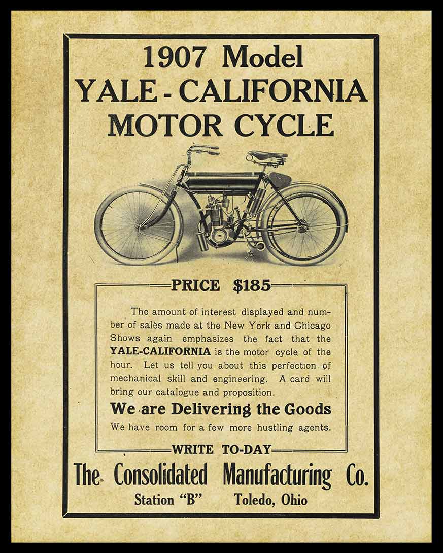 AMI475 - YALE CALIFORNIA MOTORCYLCE - PLASMA