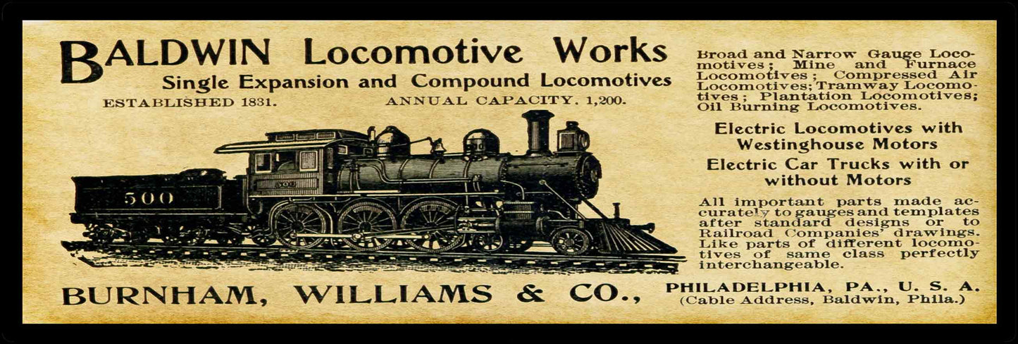 AMI514 - 1901 BALDWIN LOCOMOTIVE - PLASMA