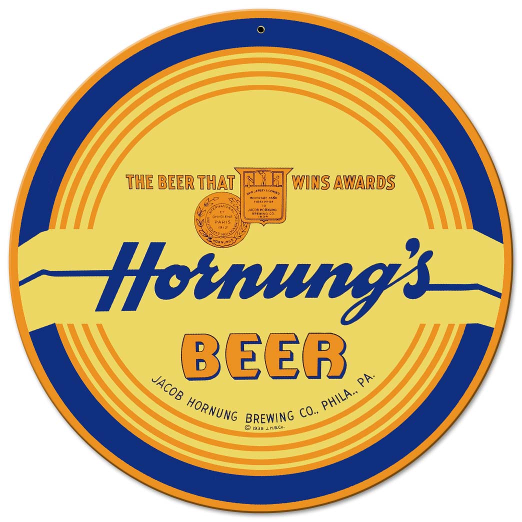 Hornungs Beer 14 X 14 vintage metal sign