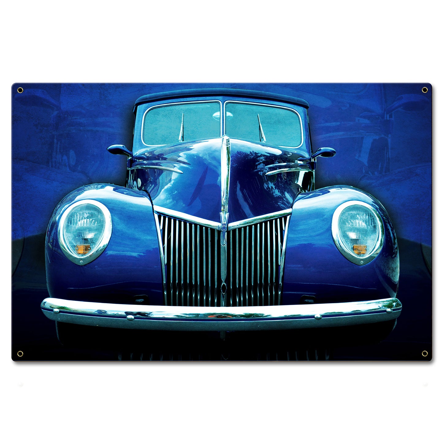 Blue Ford Metal Sign 24in X 16in