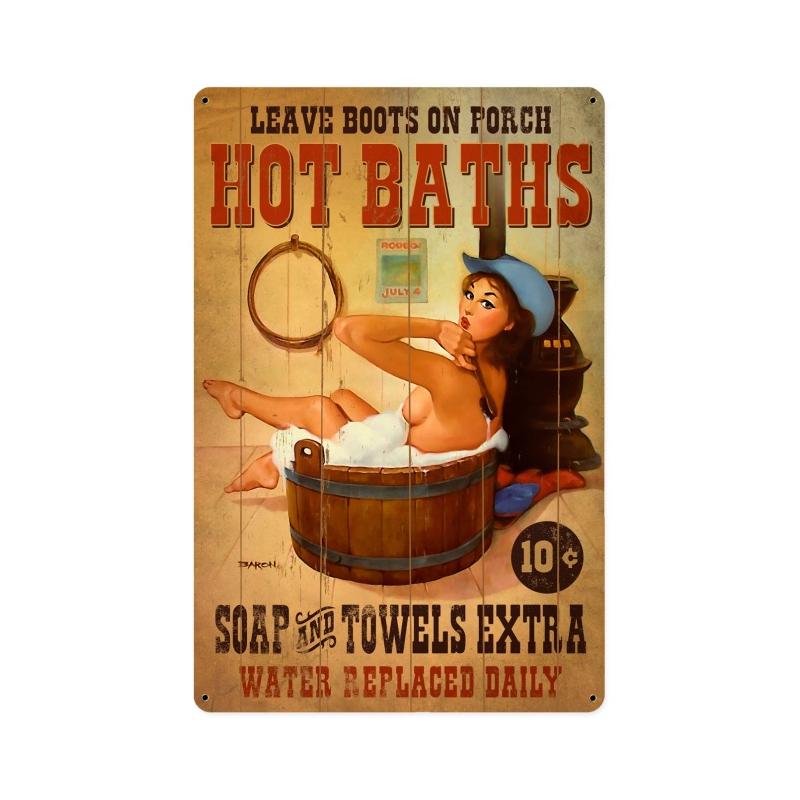 Hot Baths Vintage Sign