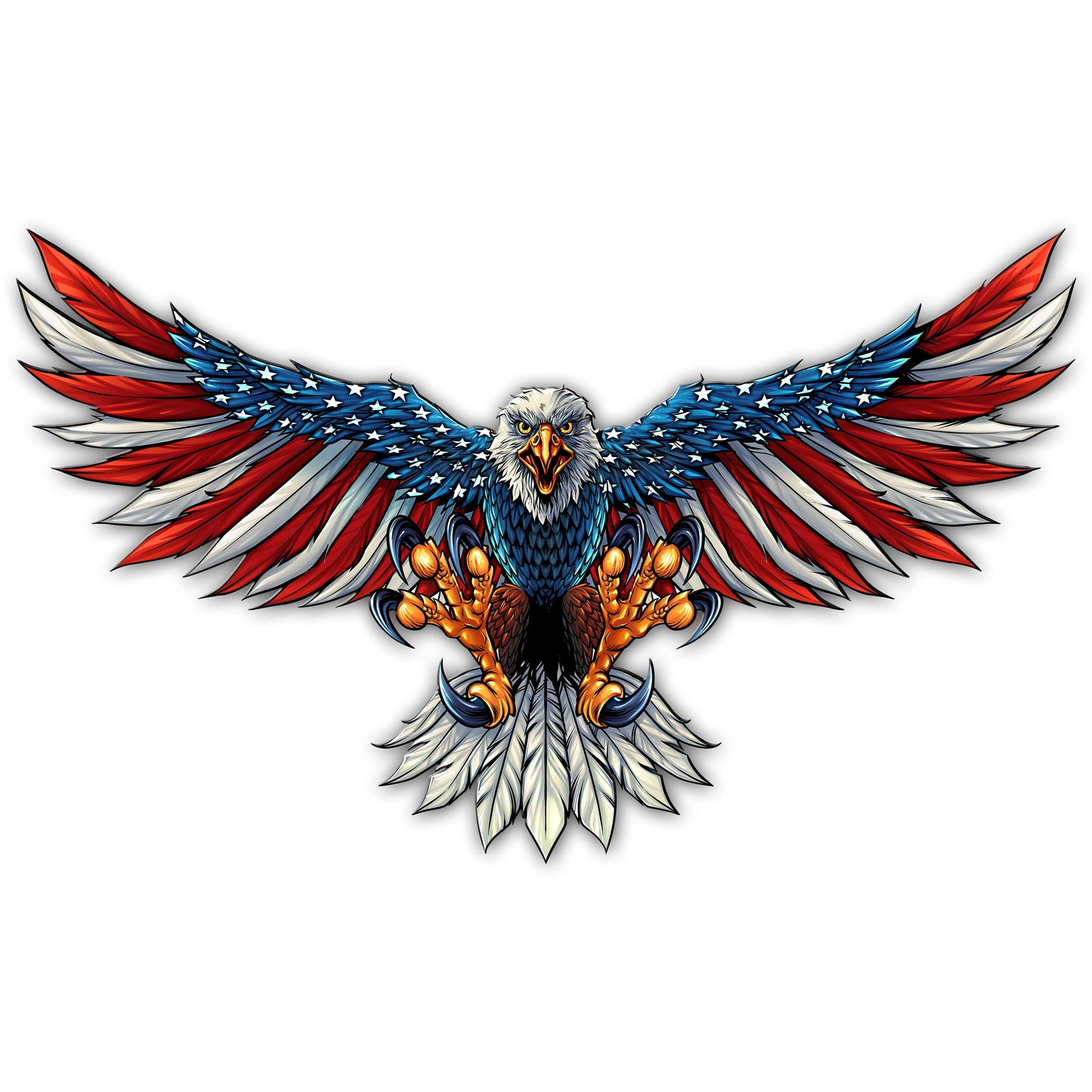 FLY099 - Eagle With US Flag Double Sided - PLASMA