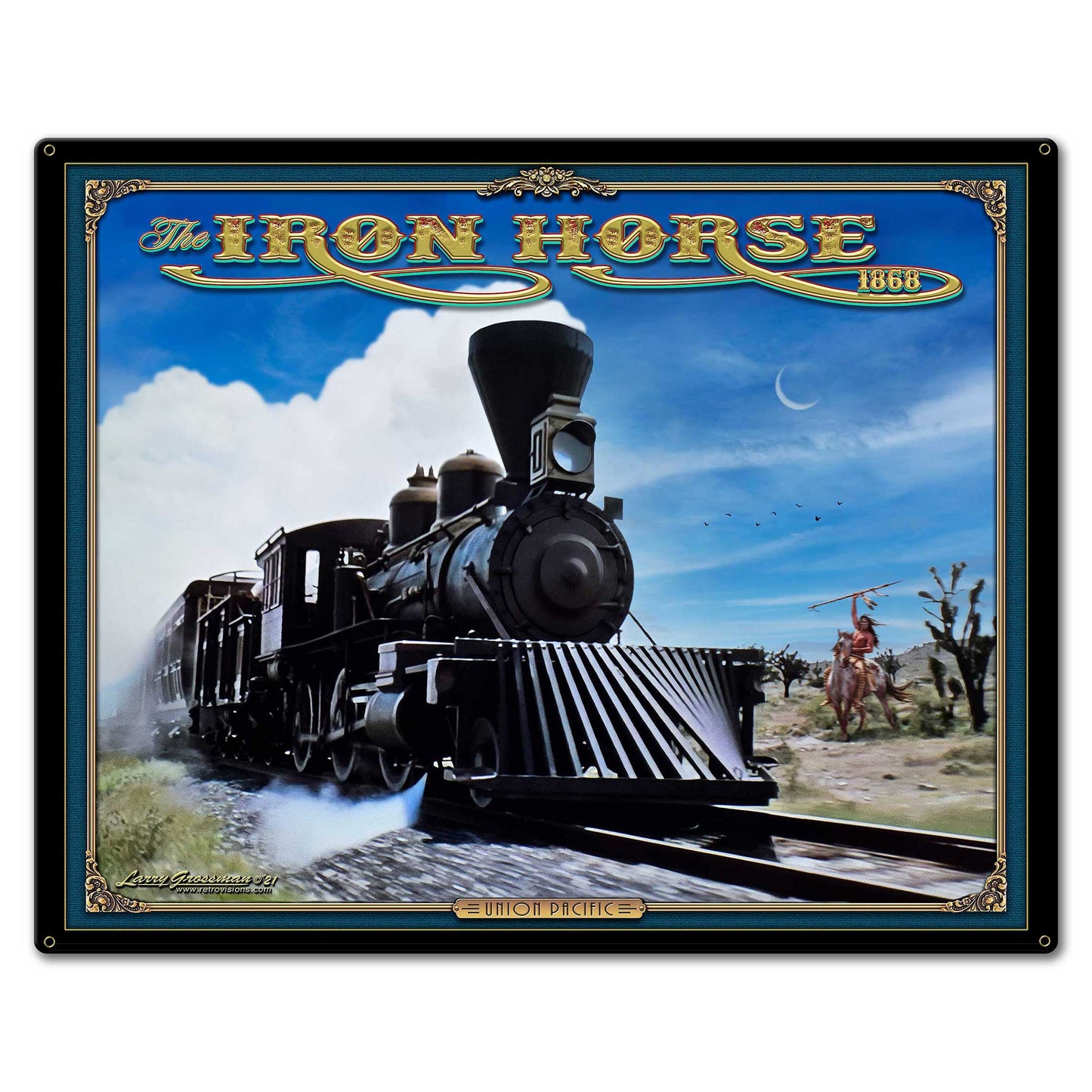 1868 Train Metal Sign Art | Multiple Sizes