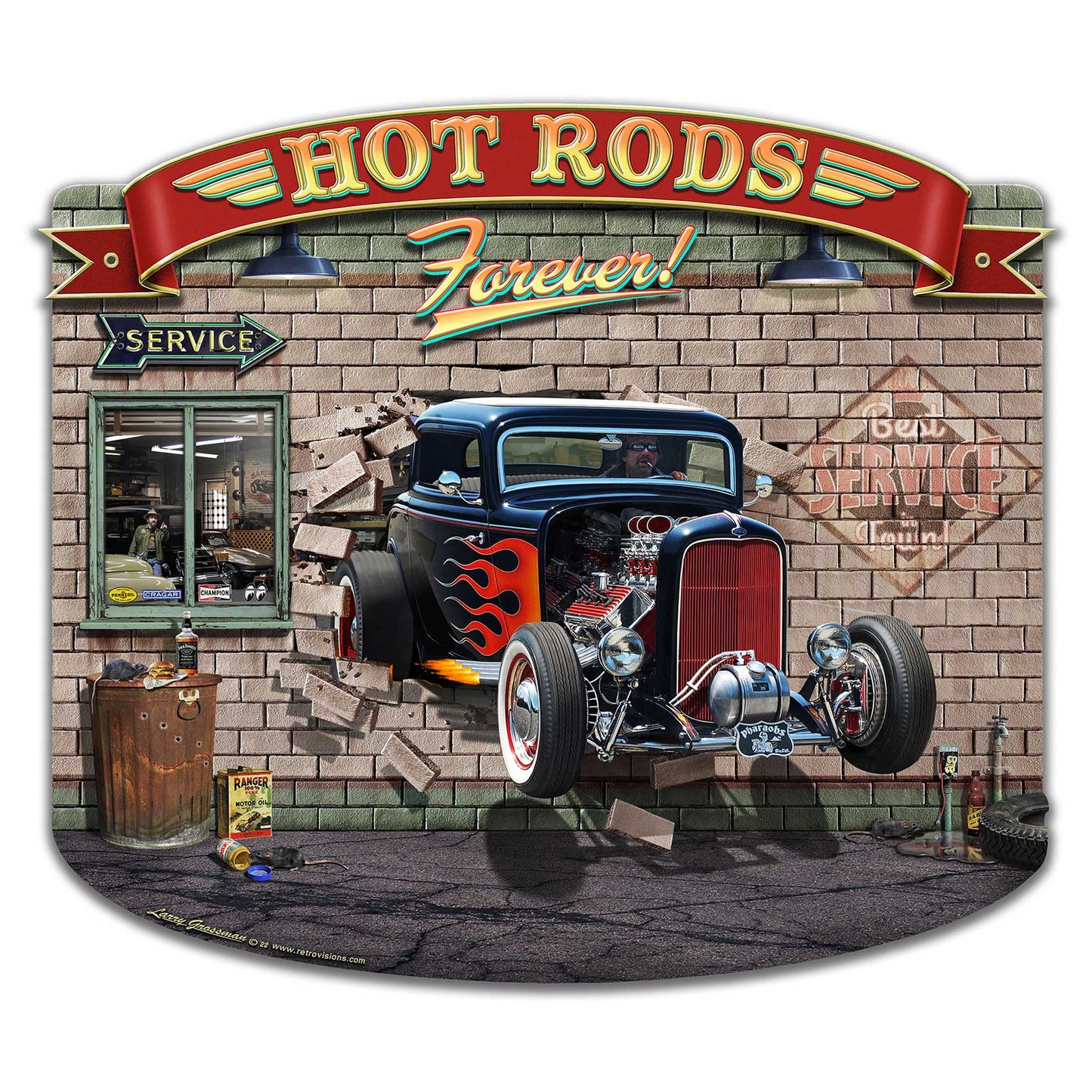 Hot Rods Forever 16 X 14 vintage metal sign