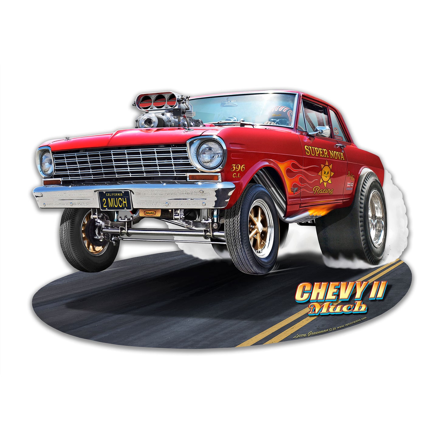 1964 CHEVY II GASSER Metal Sign 18in X 18in