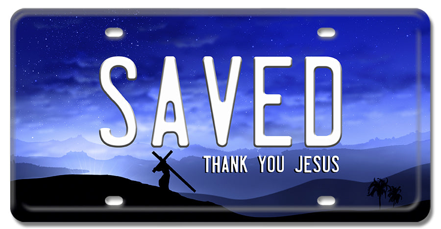 LP090 - Saved Thank You Jesus License Plate