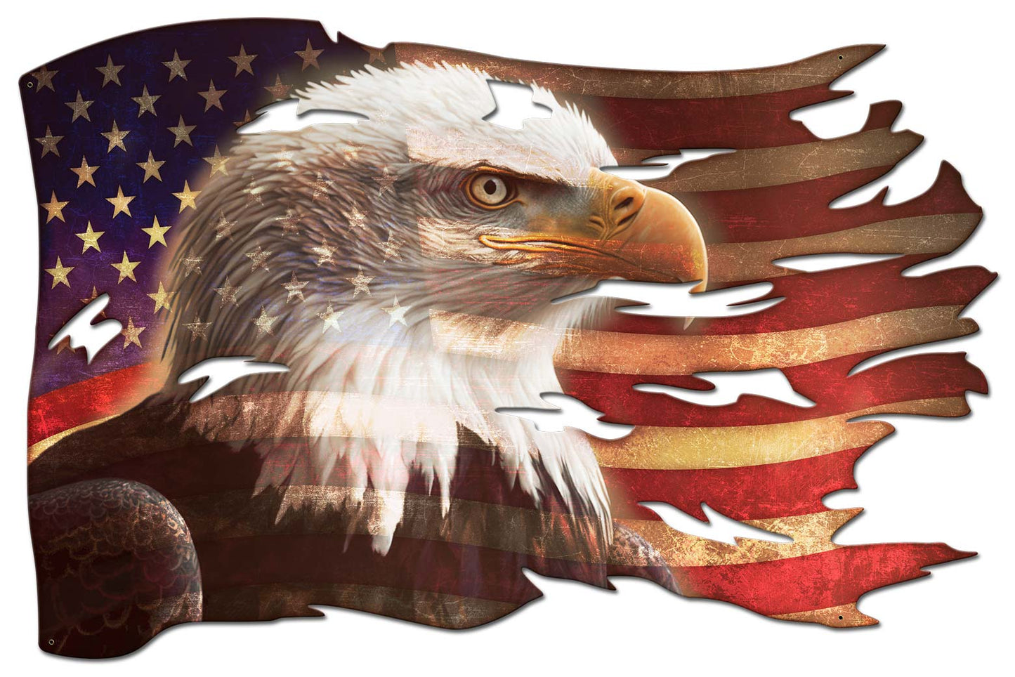 PSB419 - Bald Eagle Tattered Flag