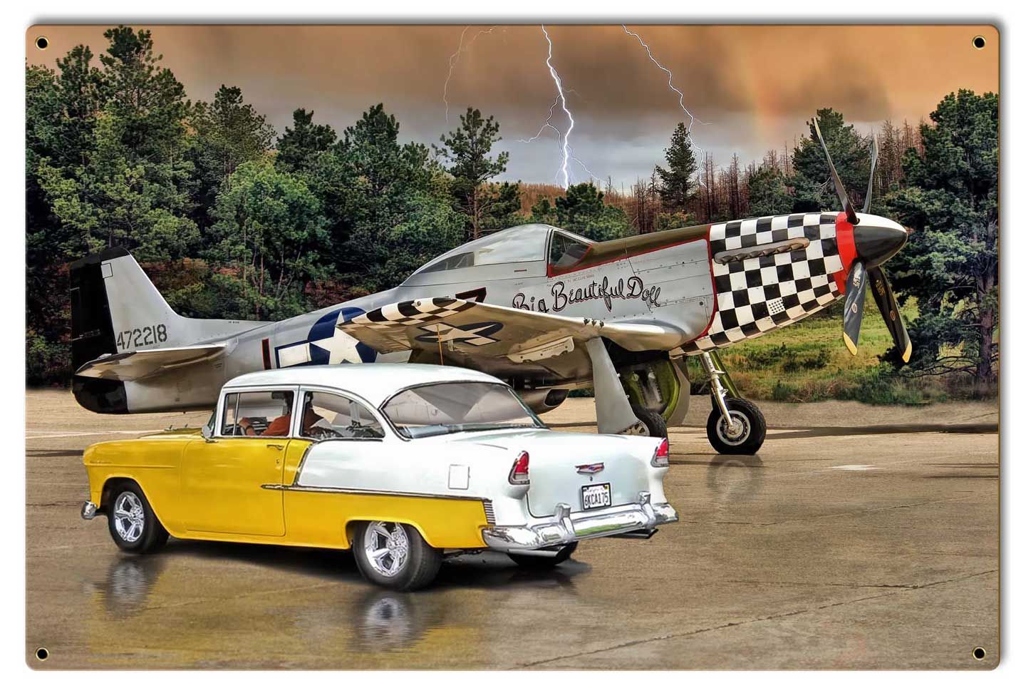 Mustang and Chevy Vintage Sign