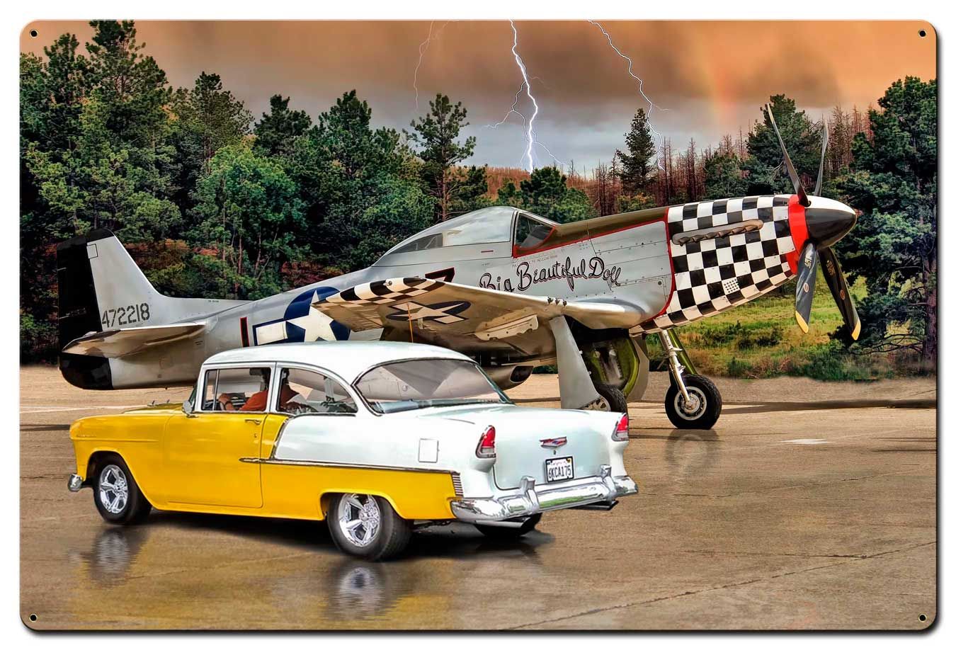 Mustang and Chevy Vintage Sign