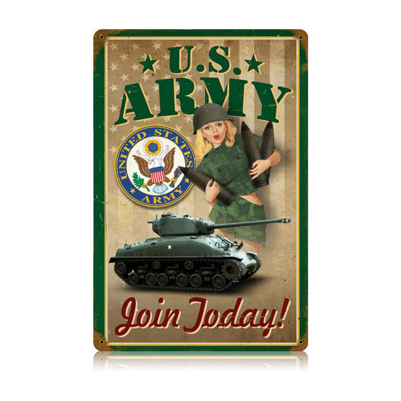 Army Pin Up Vintage Sign