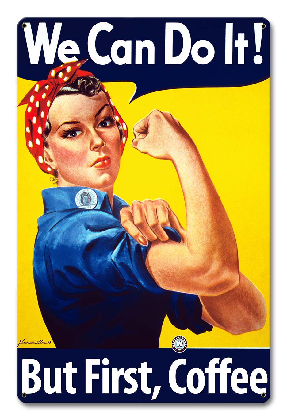 BUT FIRST COFFEE Metal Sign 12in X 18in