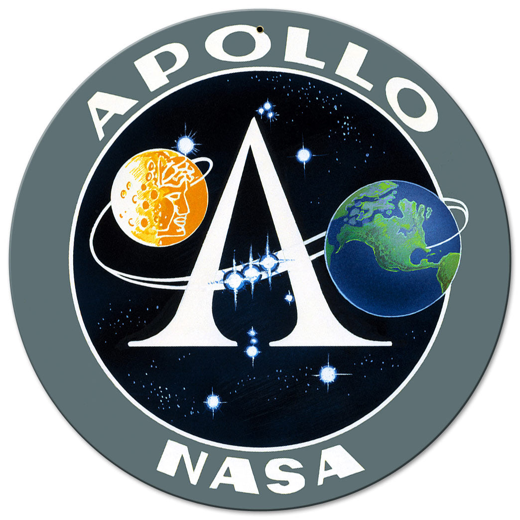 Apollo 11 50th Anniversary Apollo Insignia Black Small Metal Sign Vintage Sign