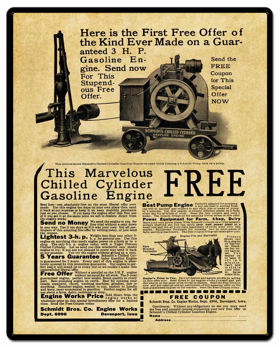 Omac 1910 Schmidt 24 X 30 vintage metal sign