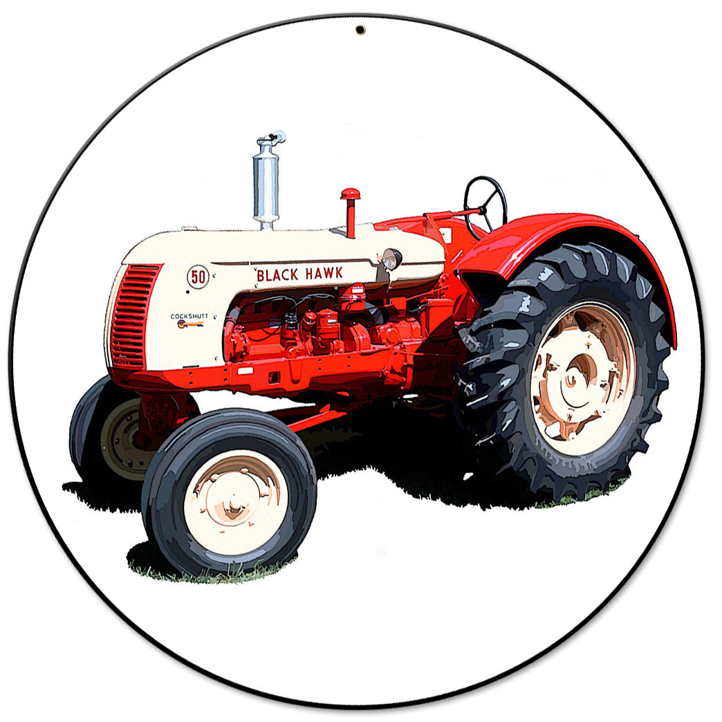 Cockshutt Black Hawk Tractor 14 X 14 vintage metal sign
