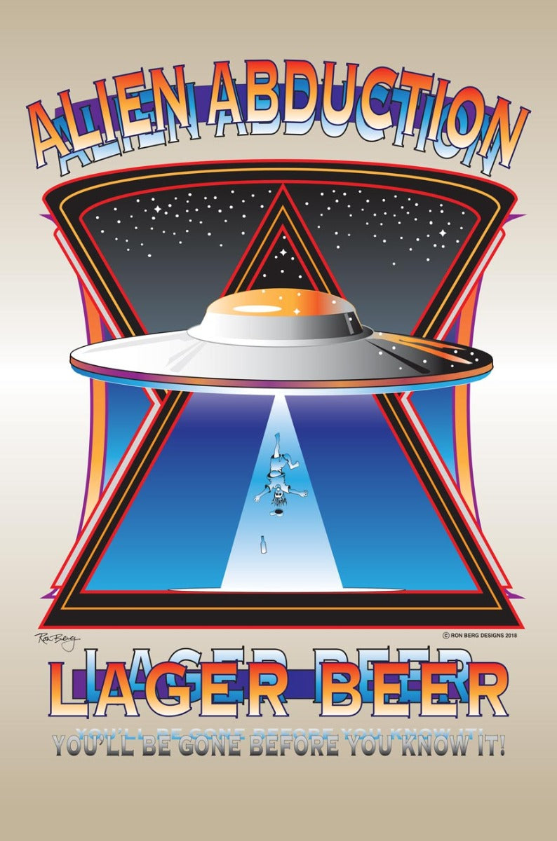Alien Abduction Lager Vintage Sign