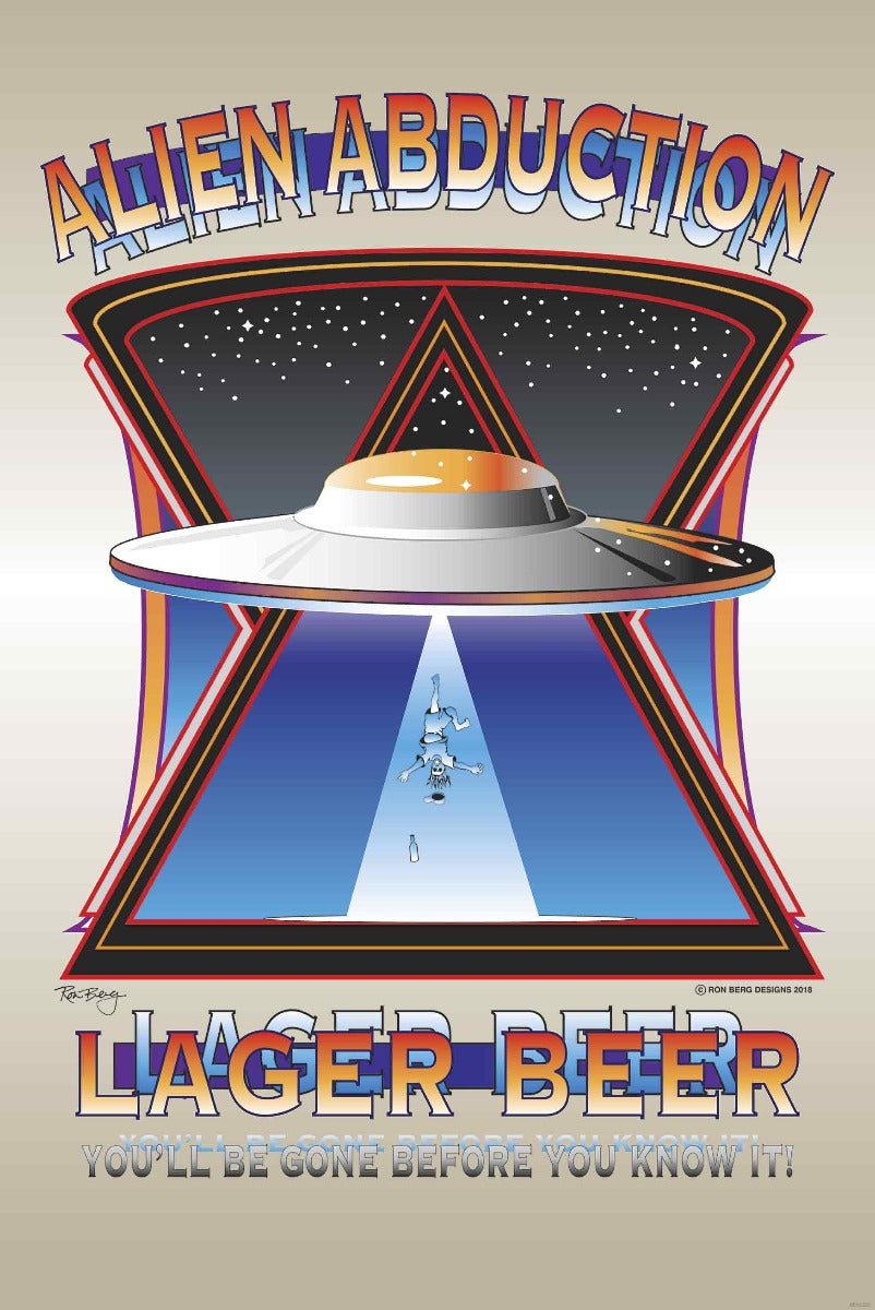 Alien Abduction Lager Vintage Sign