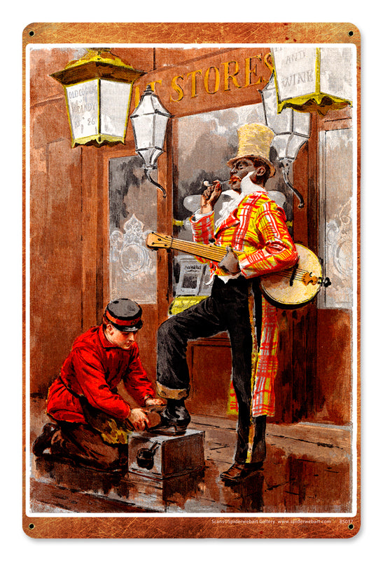 Banjo Shoeshine Vintage Sign