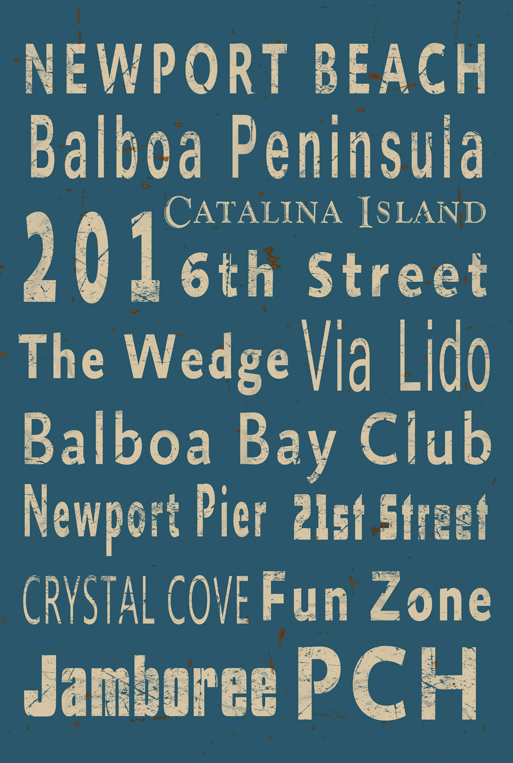 CAL301 - 24 X 36 NEWPORT BEACH NAVY VINTAGE SIGN