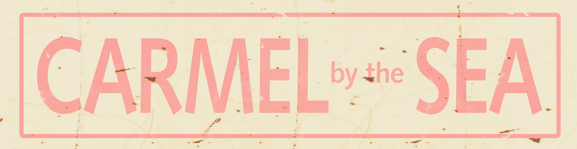 CAL350 - 5 X 20 CARMEL BY THE SEA PINK LETTERS VINTAGE SIGN