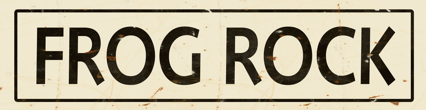 CAL428 - 5 X 20 VINTAGE SIGN - FROG ROCK