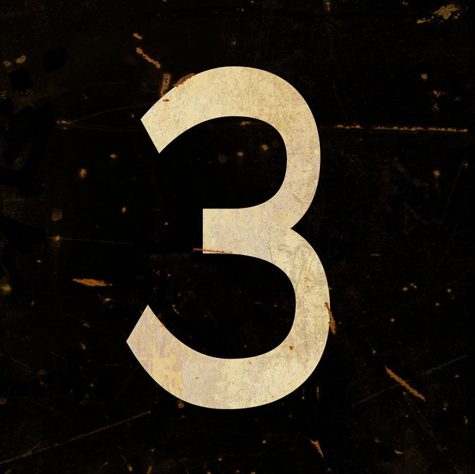 CAL440 - 12 X 12 VINTAGE SIGN - NUMBER 3