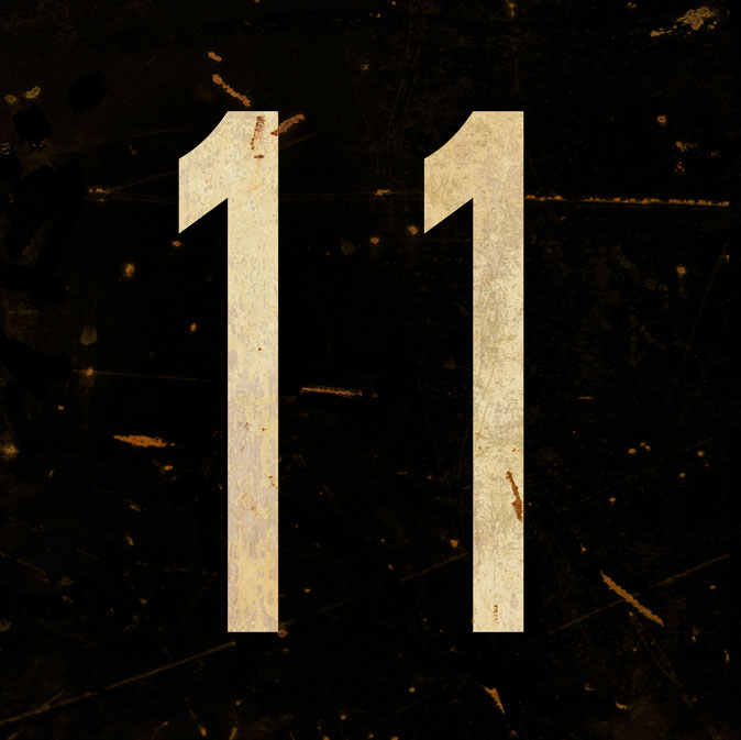 CAL450 - 12 X 12 VINTAGE SIGN - NUMBER 11