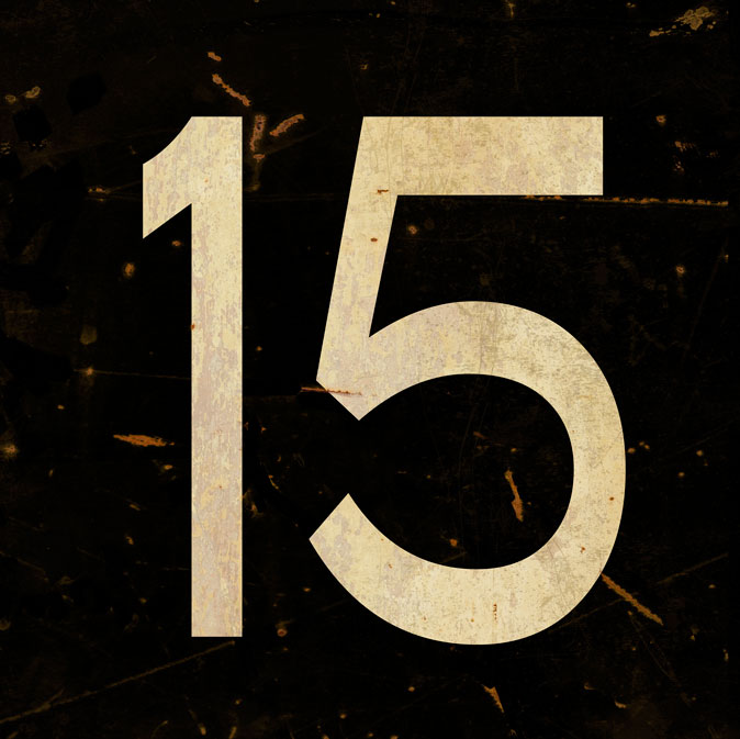CAL451 - 12 X 12 VINTAGE SIGN - NUMBER 15