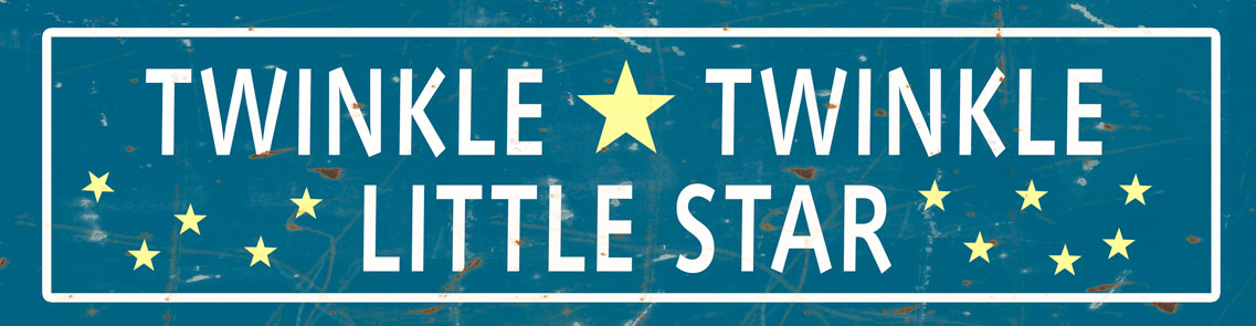 CAL462 - 20 X 5 - VINTAGE - WINKLE LITTLE STAR NAVY WHITE