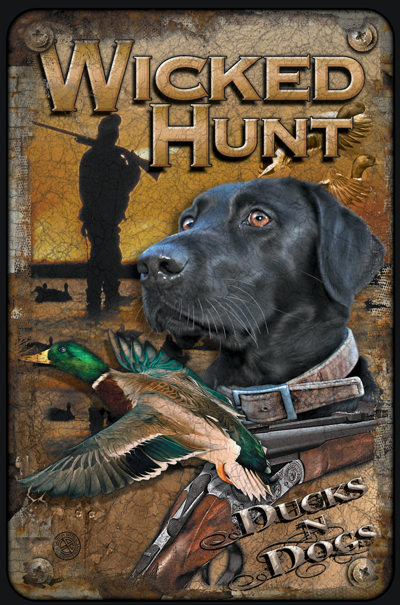 Ducks And Dogs Vintage Sign