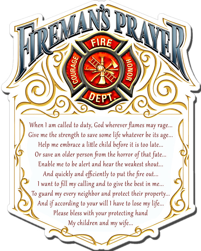 Fireman'S Prayer Vintage Sign