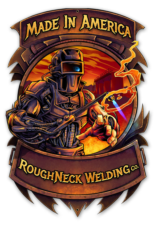 Welding Cyborg Vintage Sign - Personalized