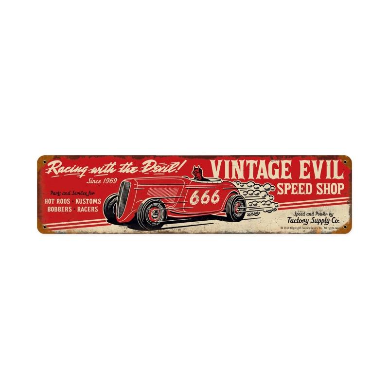 Vintage Evil Racing Devil Vintage Sign