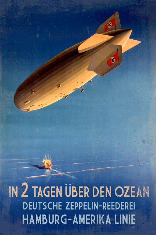 ZEPPELIN HAMBURG AMERIKA Vintage Sign