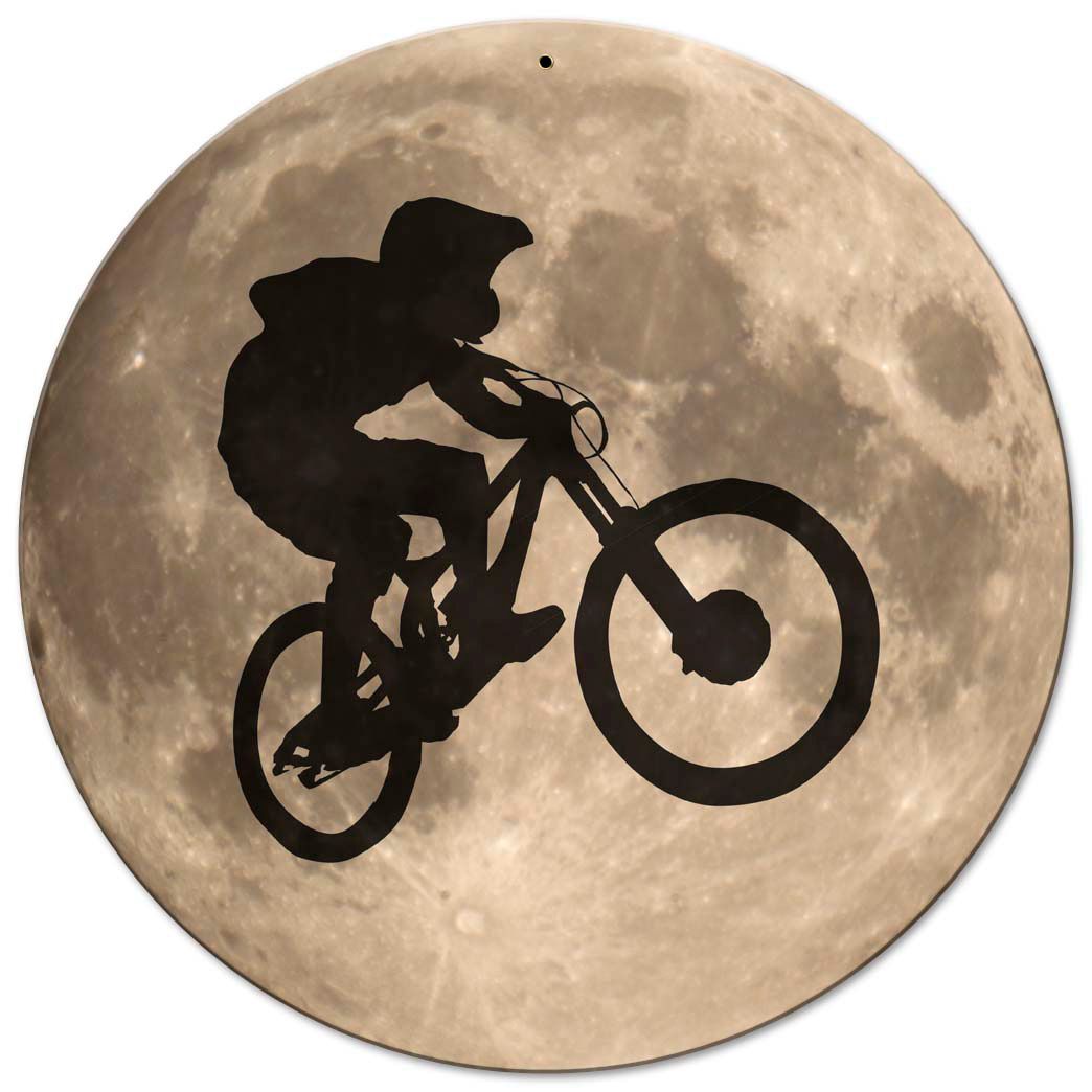 PTSB117 - BIKER OVER THE MOON Vintage Sign