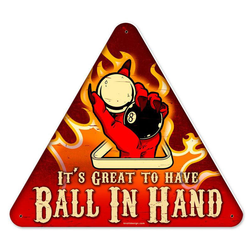 Ball In Hand Vintage Sign