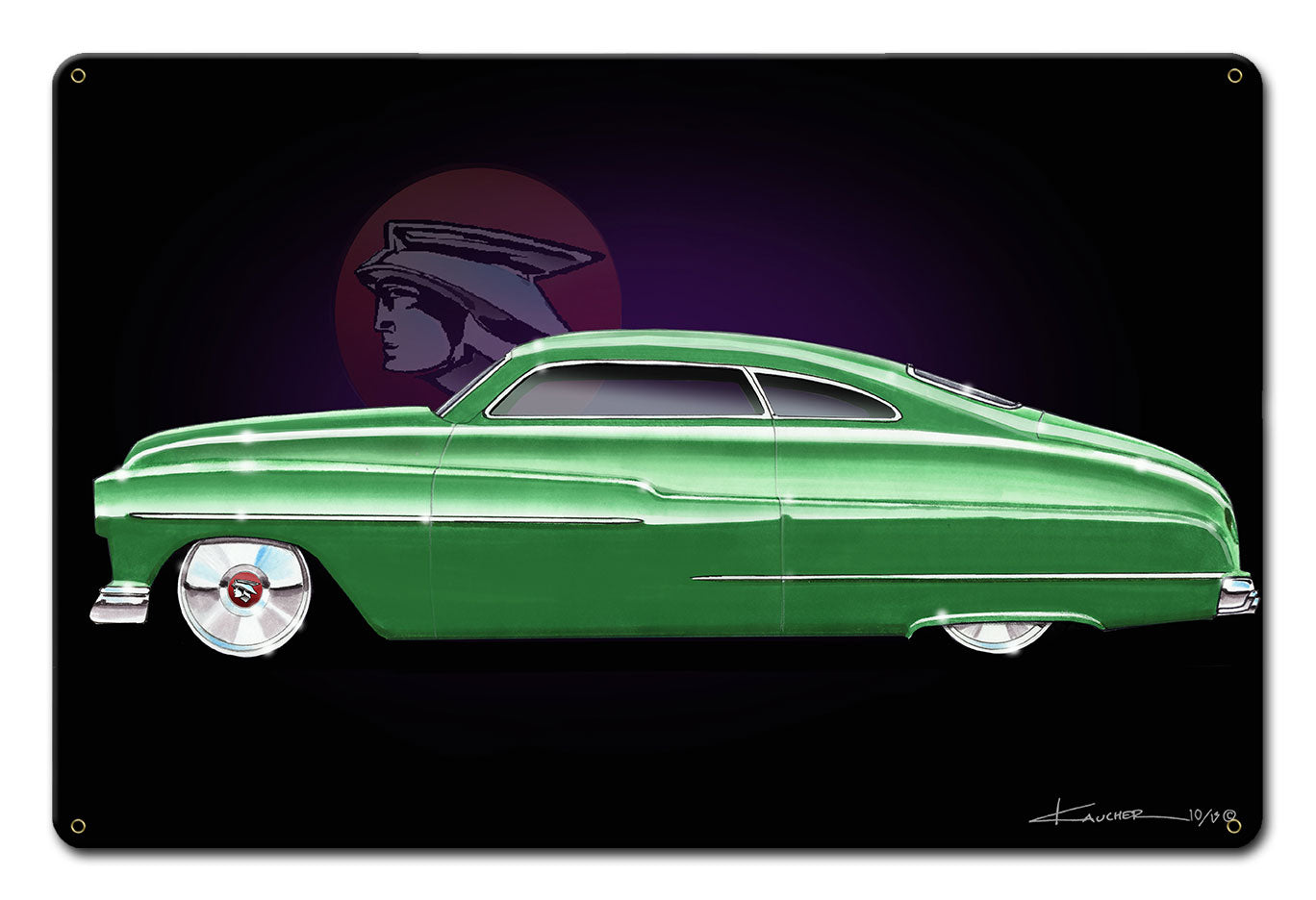 GREEN MERCURY SIDE Vintage Sign
