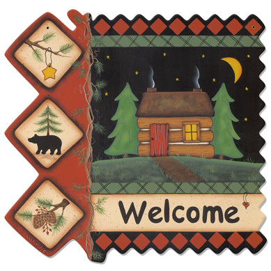 Welcome Cabin Vintage Sign