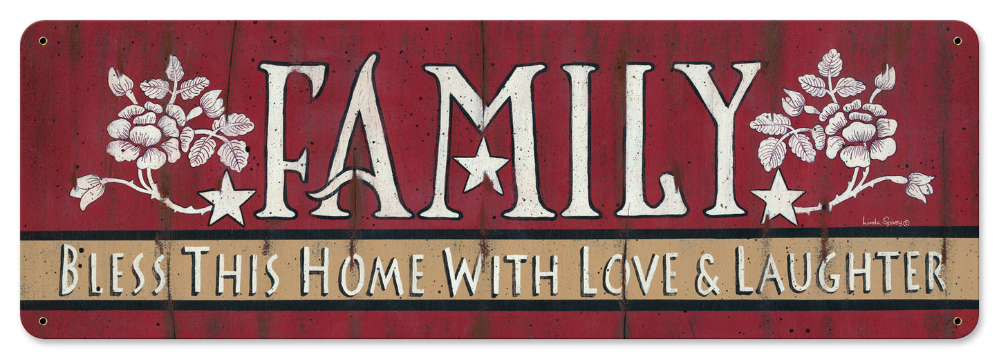 Family Bless This Home Vintage Sign