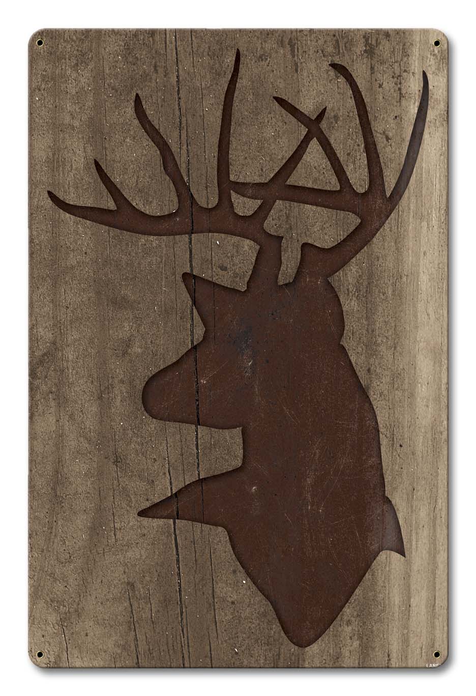 Stag Wood Vintage Sign