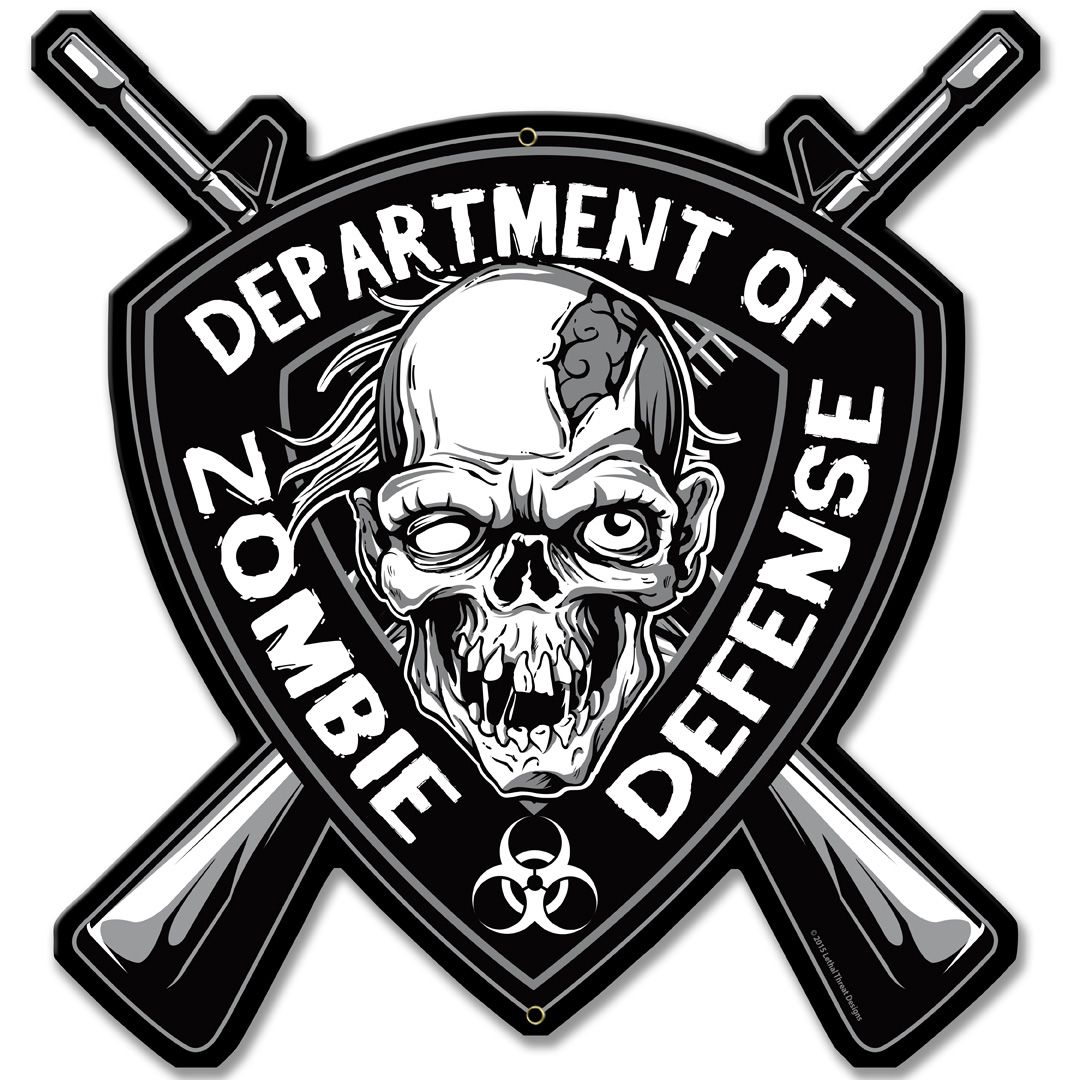 Zombie Defense Vintage Sign
