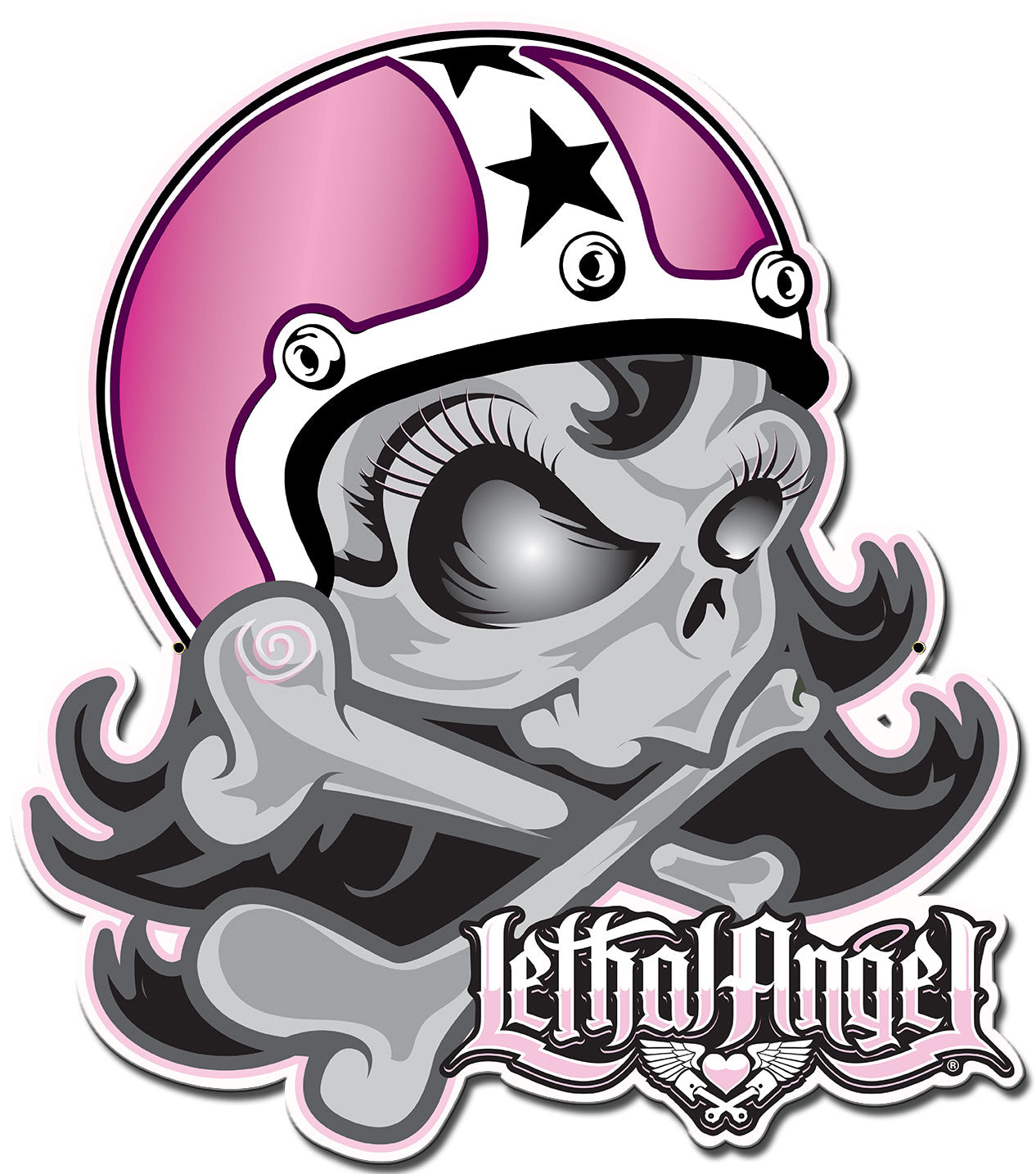 LETH190 - LETHAL ANGEL SKULL PINK HELMET